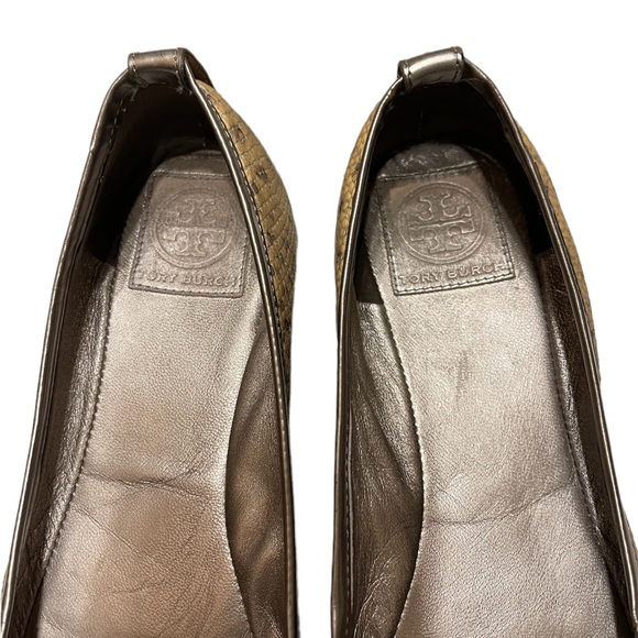 Tory Burch Verbena Ballet Flat Silver Patent Toe -Chanel Style  Size 10 - Picture 6 of 8